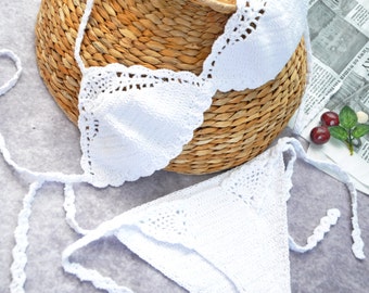 Sexy crochet bikinis, crochet bikini set, Crochet bikini top, Crochet bikini bottom, Brazilian bikini, crochet bathing suit by TTAcc