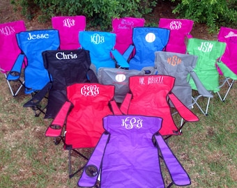 Monogrammed Folding Chair, Beach Chair, Lawn Chair, Bag Chair, Stadium Chair, Captain's Chair, Camping Chair, Tailgating Chair, Yard chair