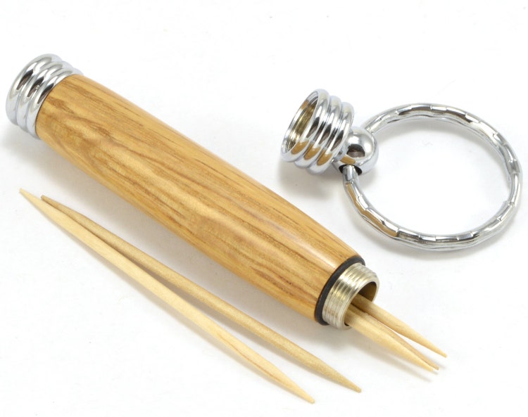 Whiskey Barrel Toothpick Holder Key Chain Wood by AutumnSummerLLC