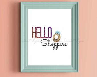 Shopkins Hello Shoppers PRINTABLE Digital Instant Download Wall Art