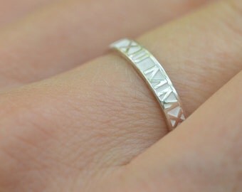 Sterling silver,Roman Numeral Ring, Wedding Date Ring,Personalized ring,Wedding Band,Custom wedding band,Valentines Day,Christmas Gift
