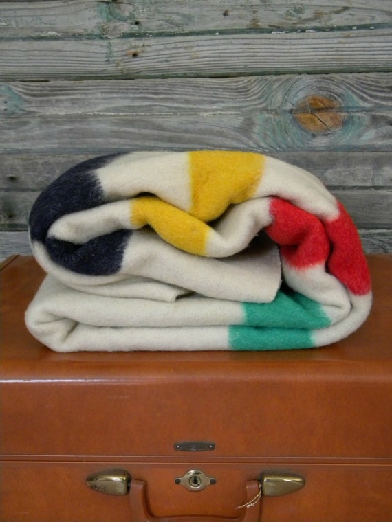 Hudson Bay Point Blanket stripe wool 3 1/2 points