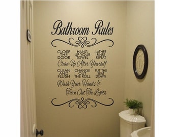 Bathroom Sign Decal bathroom rules decal | etsy Bathroom Sign Decal bathroom rules decal | etsy