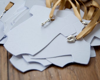 20x Baby Shower Baby-Grow Tags/Wishing Tree Tags/Favour