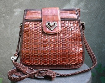 Vintage BRIGHTON Genuine Leather Brown Shoulder Bag
