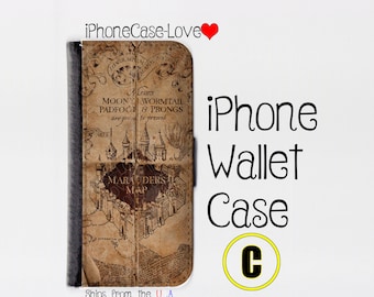 iPhone 6 Case - iPhone 6 Wallet Case - iphone 6 - iPhone 6 Wallet - Harry Potter iphone 6 case C - Marauder Map iphone 6 case