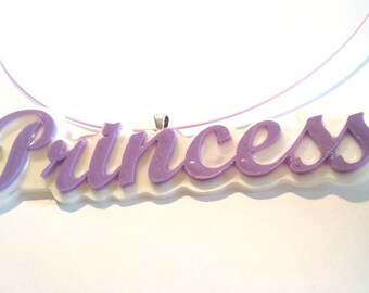 Choker necklace pendant with resin. Princess