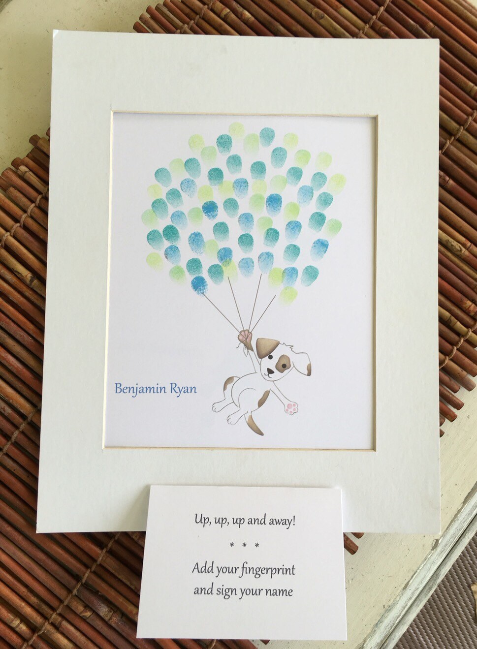 Customizable Thumb print balloon guest book with a by MeganHStudio