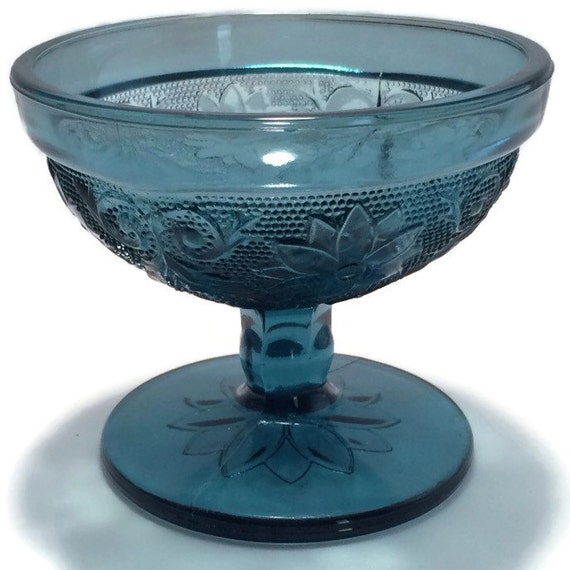 Blue Depression Glass Dessert Cups Indiana Tiara Glass