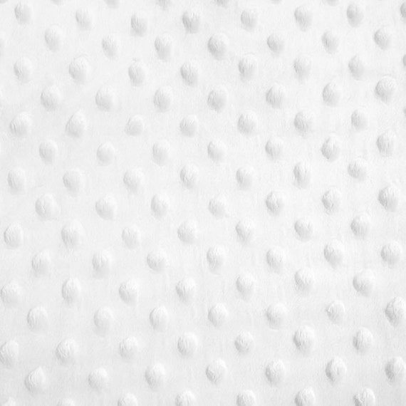 White Dimple Dot Minky Fabric Sold by the Yard 6013