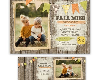 Fall Mini Session Template - photography marketing template - mini session template + TIMELINE COVER