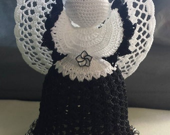 Elegant crochet angel tree topper /mantel decoration