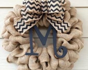 Personalized Burlap Wreath