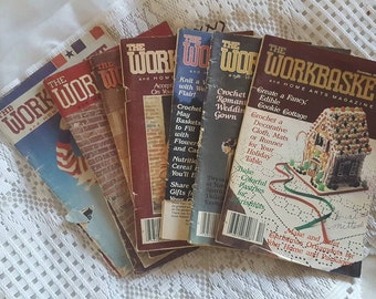 Vintage Lot of 9 "The Workbasket" Magazine From 1973 to 1985