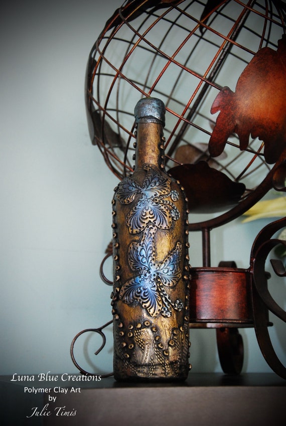 Polymer Clay Wine Bottle Polymer Clay Covered Bottle