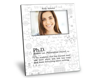 Graduation Picture Frame - Ph.D. Definition Picture Frame - Personalization Available - 8x10 Frame - 4x6 Picture