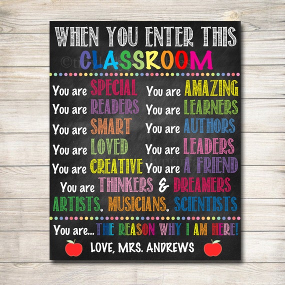 Personalized Printable Classroom Poster Classroom Decor