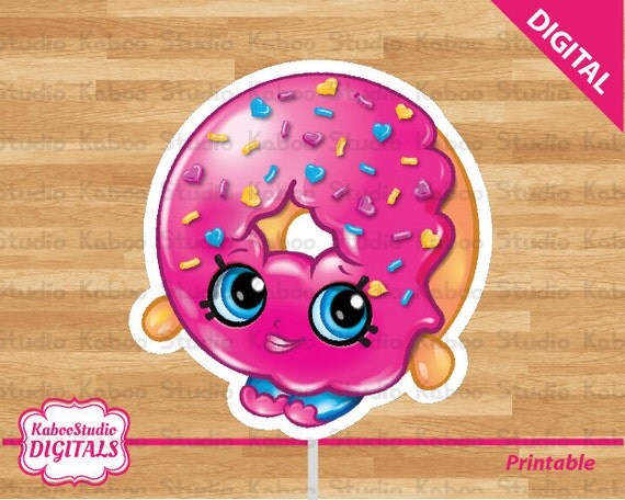 1 DIGITAL Large Shopkins Centerpiece Delish D'lish Donut, cake topper ...