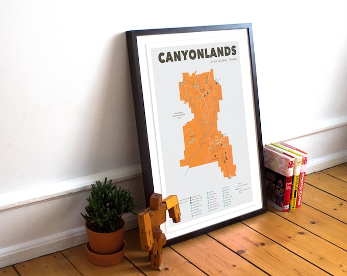 Canyonlands National Park Map, Canyonlands, Outdoors print, Explorer Wall Print