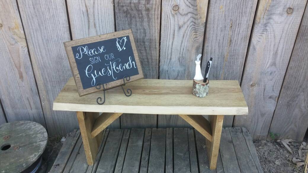 Rustic Wedding Bench Guest Book Alternative Hickory Ready To