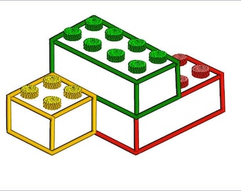 Lego Applique Design. Blocks machine embroidery design. Boys applique design. Instant dowload embroidery file blocks. Blocks multisizes.