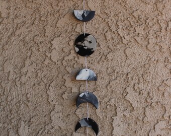Black & White Moon Phase Wall Hanging