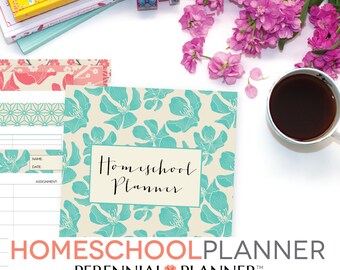 Homeschool Planner Editable Digital Printables, 19 Documents, 123 Pages 2017-2018 Lesson Plan, Book Report, Teacher Gift, Mothers Day Gift