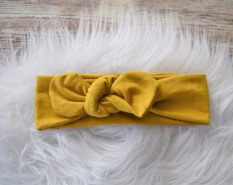 Mustard Headband, Mustard Knot Headband, Fall headband,Knotted Headband, Turban Headband, Infant Headband, Toddler Headband, adult