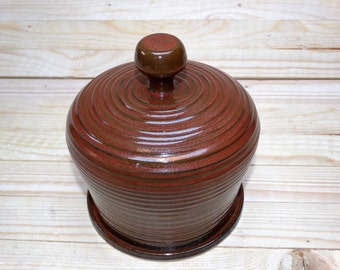 Ceramic Cheese cover, Wheel-thrown ceramic Dome with plate, Ceramic glazed Cheese Dome, Wheel-thrown Camembert Cloche, Cheese cover, Tray