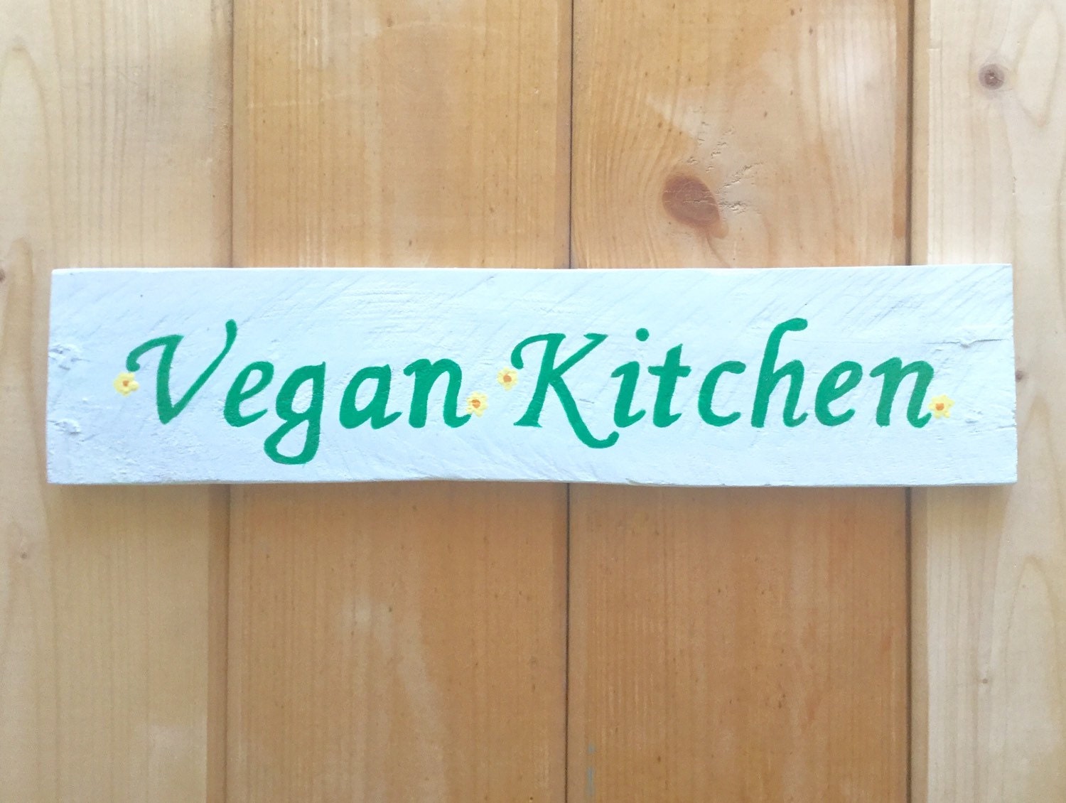 Vegan Kitchen Sign white vegan sign primitive by SunStroked