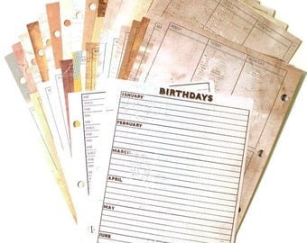 26 Extra pages for Vintage Look Daily Weekly Monthly Planner - Calendar - Organizer - Personalized - Agenda - Schedule - Journal - WVS 005