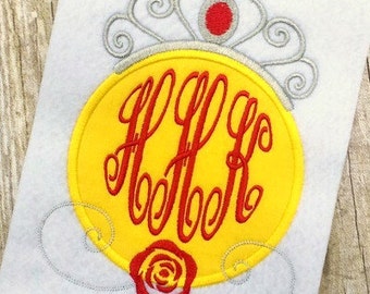 Belle Applique Design - Princess Applique Design - Monogram Frame Embroidery Design - Applique Design - Embroidery Design