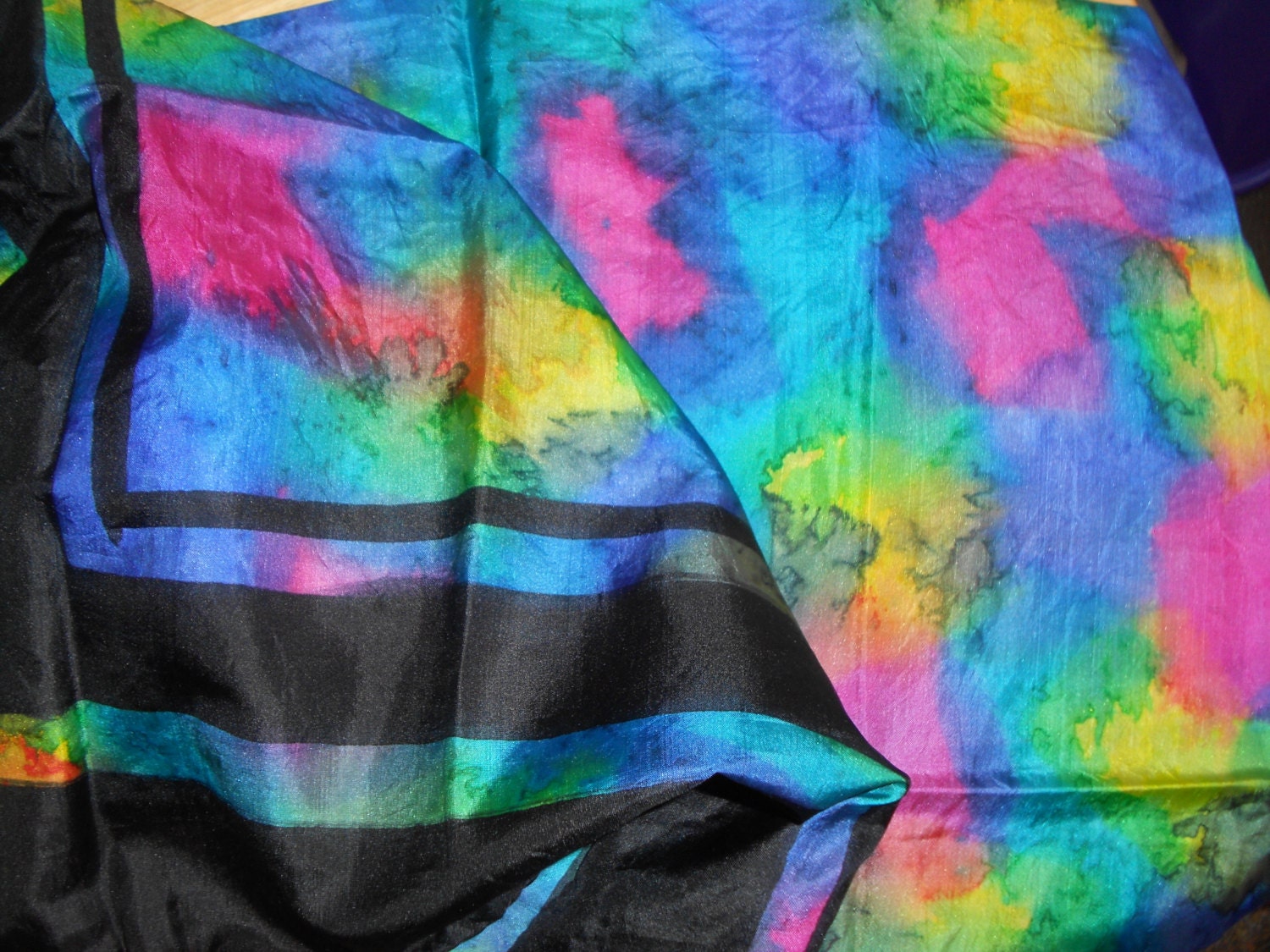 Vintage 80s Tie Dye Silk Scarf Haute Juice