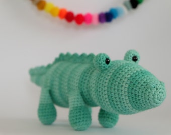 Crochet Amigurumi Crocodile PATTERN ONLY PDF Download Childrens Gift Stuffed Animal Toy