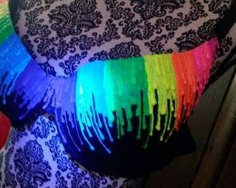 Paint Rainbow Rave Bra *Made to Order Many Sizes* Paint Drip Rave Bra, EDC Bra, Festival Bra