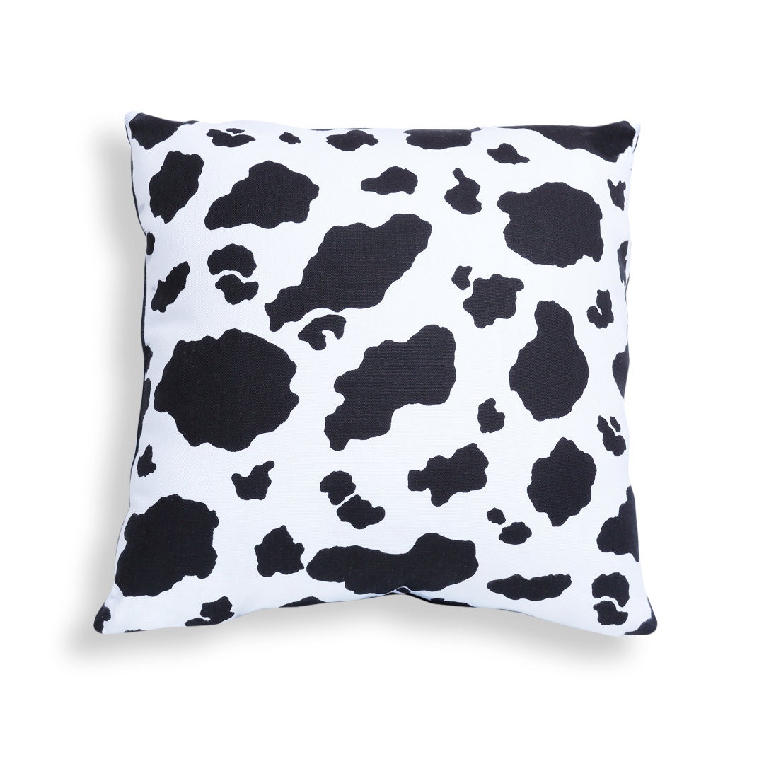 fluffy cow print pillow