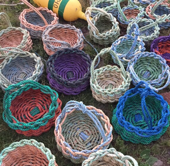 Recycled Lobster Rope Baskets 12 sm 12 med