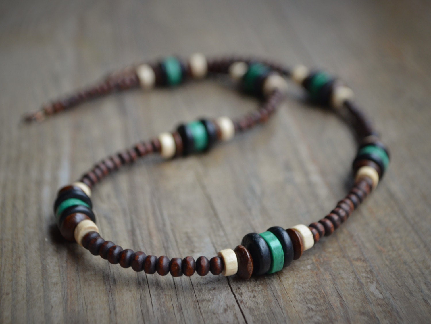 Turquoise stone necklace for MEN beaded mens jewelry