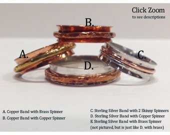 Narrow Spinner Ring. Fidget Ring. Spinning Ring. Turning ring. Narrow Spinner Ring. Meditation Ring. Worry Ring.