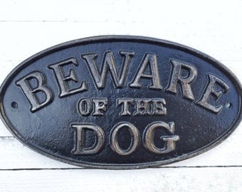 Beware of Dog Sign, Pet Gifts, Metal Sign, I Love My Dog, Red Home Decor, Industrial Home Decor ,Charcoal Black , Man Cave ,Distressed Metal