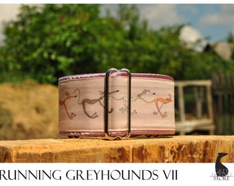 Running Greyhounds VII (Martingale Dog Collar - Greyhound collar | Galgo collar)