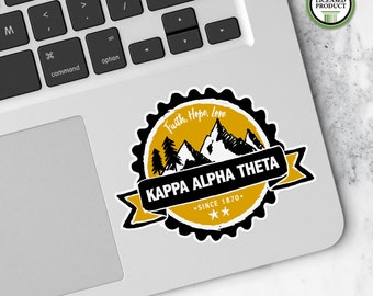Kappa Alpha Theta KAT | Small Badge Decal | Sorority Big Little Reveal Gift | Official Licensed Product | KAT-BD