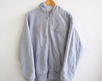 SUPREME Box Logo Patches Canada Hip Hop Rap Hoodie Sweater Jacket Parka Coat Gray Size XL