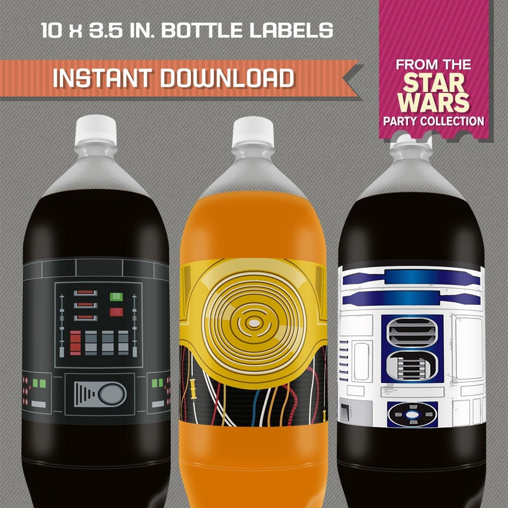 Star Wars Party Printable Birthday 2 Liter Bottle Labels