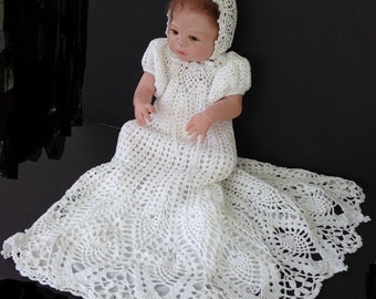 Items similar to Baby Christening Dress or Flower Girl Dress Crocheted ...