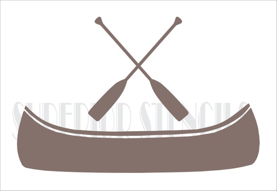 canoe and oars reusable stencil available in 6 sizes