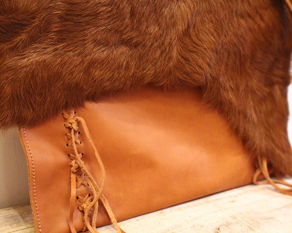 Cowhide purses cow hide crossbody bag natural fur by Percibal