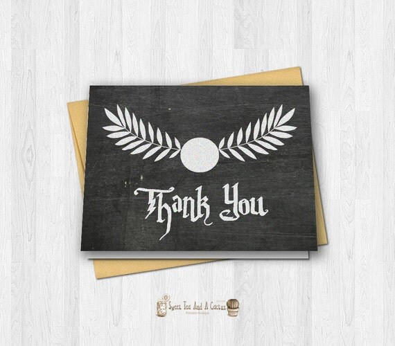 Harry Potter Thank You Card Chalkboard Printable Note Card