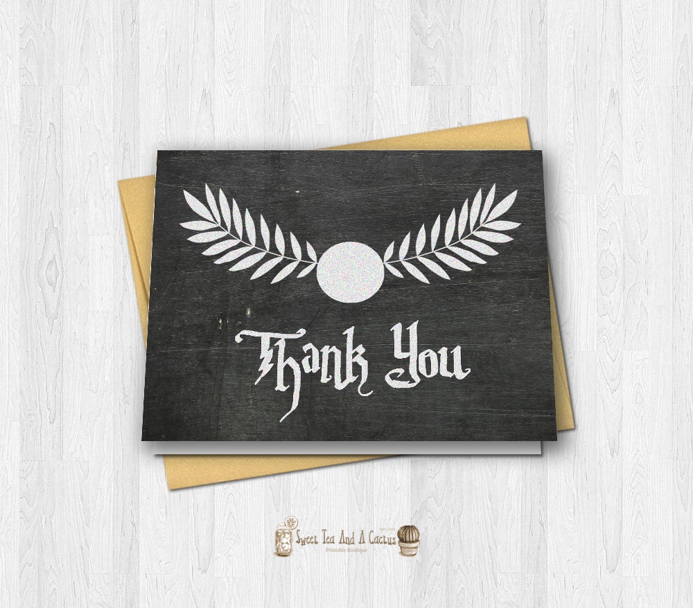 Harry Potter Thank You Card Chalkboard Printable Note Card