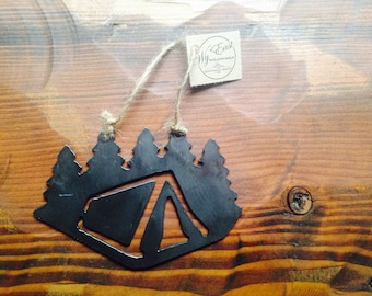 Camping the Pacific Northwest Steel Ornament